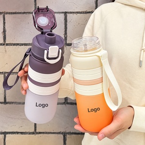 Bouteille d'eau sport PC grande capacité avec design dégradé givré – Bouteille portable élégante pour l'été et les activités de plein air - Product Image 3