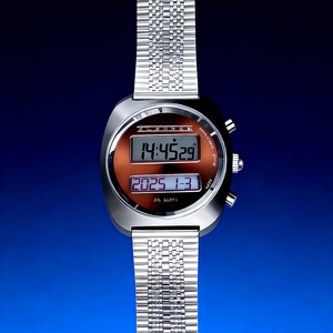<span class=keywords><strong>Montre</strong></span> design futuriste vintage ChronoD rétro des années 1970 <span class=keywords><strong>montre</strong></span> électronique à double affichage boîtier en acier inoxydable LCD - Product Image 2