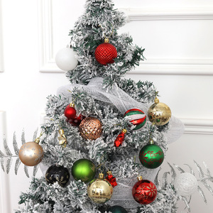 Boules <span class=keywords><strong>de</strong></span> Noël, décorations suspendues pour arbre <span class=keywords><strong>de</strong></span> Noël, classiques, <span class=keywords><strong>rouge</strong></span>, or, vert, blanc, en plastique - Product Image 3