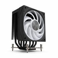 Refroidisseur d'air pour CPU CO-B1SX-09W avec affichage numérique, 4 caloducs, ventilateur ARGB PWM, hub à motif CD pour PC de jeu Intel LGA 1700 1851 AMD AM5 AM4