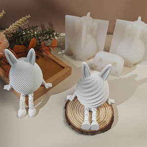 Phục Sinh Sọc Thỏ Thạch Cao Đồ Trang Trí Dễ Thương Thỏ Silicone Khuôn Cho Sinh Nhật Trang Trí Nội Thất Cross-Biên Giới Sử Dụng - Product Image 2