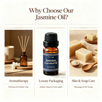 Huile essentielle de jasmin 10 ml, extrait de plante naturel pur, aromathérapie, soin de la peau, OEM, étiquette privée, vente en gros