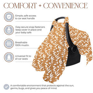 ผ้าคลุมเบาะรถยนต์สำหรับเด็กทารกผ้าคอตตอนมัสลินระบายอากาศได้ดีมีหลังคากันลมสำหรับเด็กทารก - Product Image 3