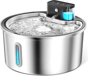 Tempat Minum Anjing Kucing Otomatis Nirkabel Sensor Baru <span class=keywords><strong>2026</strong></span>, Stainless Steel, Baterai 5000mAh - Product Image 1