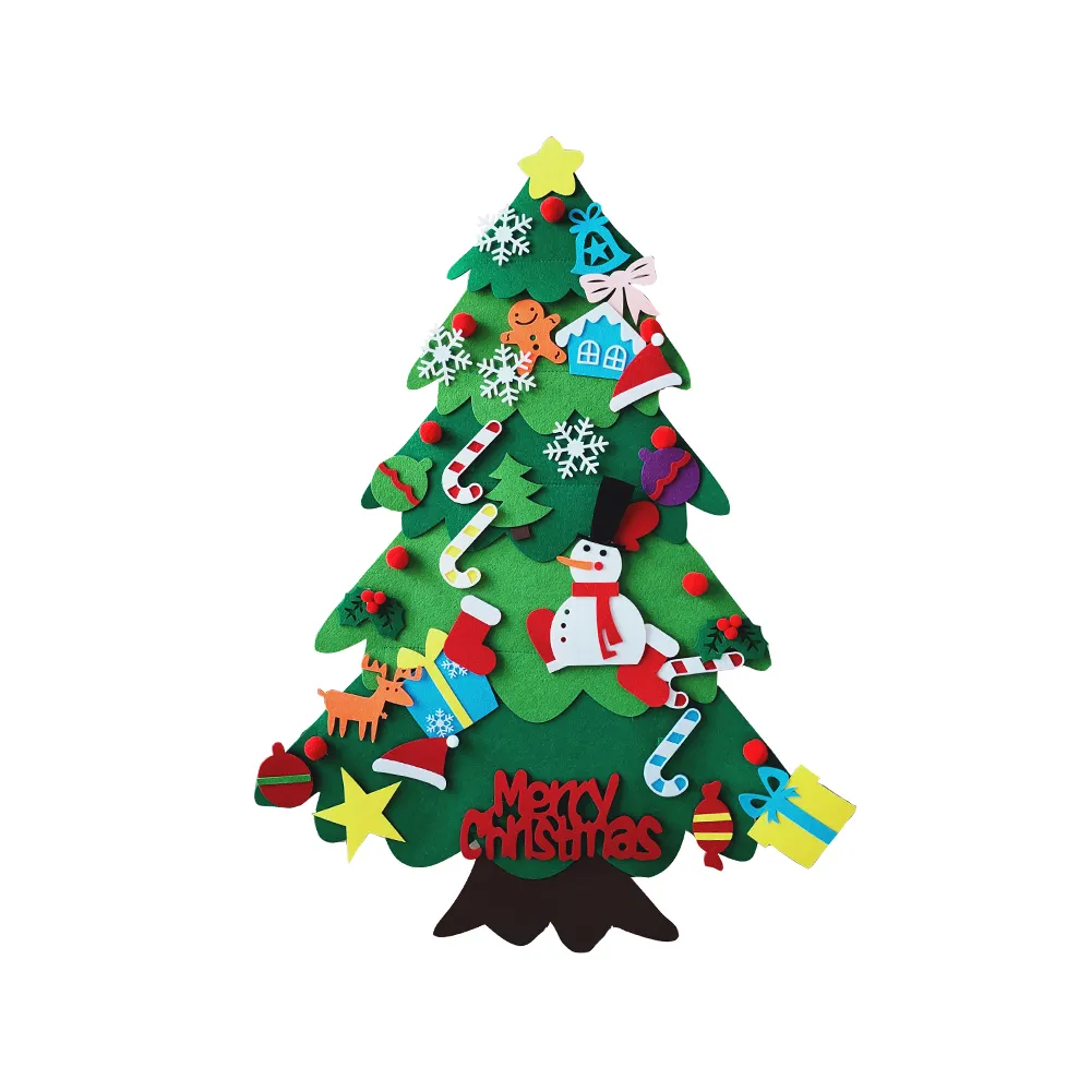 Wall Hanging Felt Christmas Tree with 34pcs Ornaments Christmas