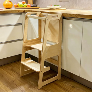 Eco-friendly Plywood Wooden Learning Tower Kitchen Helper <b>Height</b> <b>Adjustable</b> Toddler Step <b>Stool</b> for Baby - Product Image 1