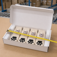 Chaussettes pour chien en coton mélangé à double face antidérapantes avec broderie d'ours et motif de patte, durables pour petits chiens