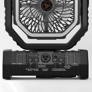 20000 נייד mah שולחן סולרי מאוורר סוללה סוללה <span class=keywords><strong>USB</strong></span> מאוורר שולחן עם אור הוביל לאוהלים נסיעות דיג - Product Image 6