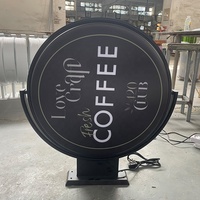 Nouvelle circulaire LED publicité Rotation ronde boîte à lumière 3D LED signe extérieur acrylique vide forme Double côtés rotatif boîte à lumière