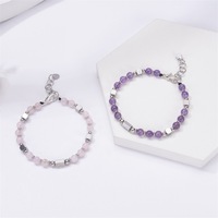 Nueva Pulsera de Piedras Naturales de Zebra Rosa Cuadradas con Cuentas Finas de Acero Inoxidable para Hombre y Mujer