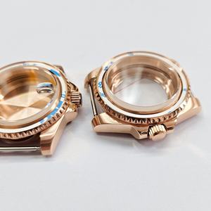 Boîtier de montre classique en acier inoxydable de haute qualité pour homme, avec verre saphir, fenêtre de calendrier, or rose, 40 mm - Product Image 4