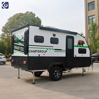 CAMPTRL Caravane moderne d'extérieur pour 4 personnes, type Teardrop, à essieu unique, pour camping et voyages