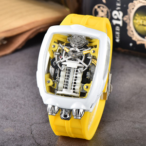 นาฬิกาข้อมือผู้ชาย Jacob ดีไซน์คลาสสิกหรูหราทันสมัย ระบบจักรกล พร้อมฟังก์ชั่นสำรองพลังงาน หน้าปัดกระจก ตัวชี้แบบเข็ม สายไนลอน กันน้ำ 5BAR สไตล์ฮิปฮอป - Product Image 1