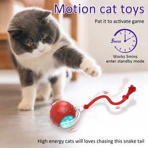 Cat Toys <b>Ball</b> Automatic Fast <b>Rolling</b> Chirping Motion Pet Interactive Movement Toy <b>Activate</b> Smart Cat Playing Toys for Pets - Product Image 4