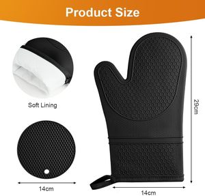 Maniques de cuisine en silicone à pois extra longues, résistantes à la chaleur supérieure, lavables au lave-vaisselle et imperméables - Product Image 2