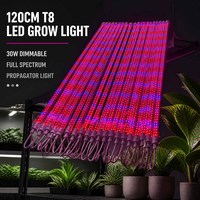 Lampu LED T8 120cm 30W, Dapat Diredupkan, Spektrum Penuh, untuk Tanaman Indoor, Perkecambahan, Pertumbuhan Vegetatif & Berbunga, Komersial