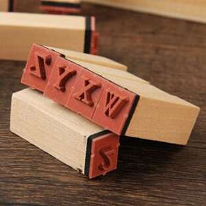 Lettre Sceau Set Vintage Boîte Numéro Alphabet Anglais <span class=keywords><strong>Tampon</strong></span> En Bois - Product Image 6