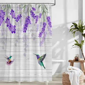 Best Sale Wholesale Custom Printed Shower Curtain Polyester Waterproof Bathroom 3d Print Hotel Shower Curtain