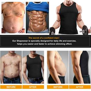 Gilet de contrôle du ventre personnalisé chemise à compression abs façonnage débardeur gilet amincissant vêtements de forme pour hommes - Product Image 6