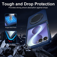 Funda Magnética Plegable 2 en 1 para Teléfono, TPU+PC, con Protección de 360 Grados °   Soporte de Anillo Giratorio con Protección Total a Prueba de Golpes para Samsung Galaxy Z Flip 7 8