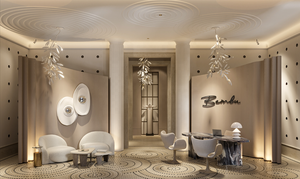 Design d'intérieur moderne de salon de coiffure beige luxueux, personnalisation complète du magasin, équipement de salon, ensemble de mobilier de salon de coiffure - Product Image 4