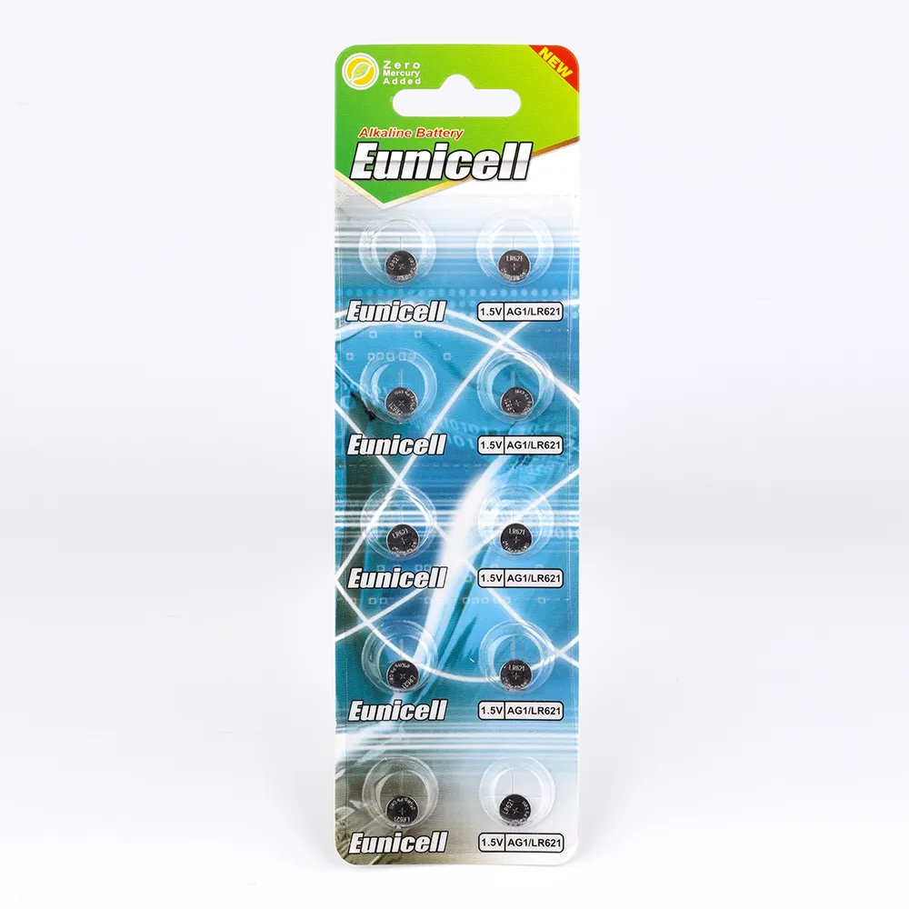 Eunicell baterai 1.5v LR43 ag12 LR41 ag3 ag10 ag1 ag13 LR44 0% Hg Pb tombol sel baterai