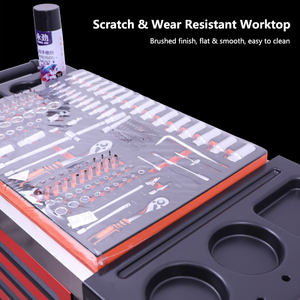 <span class=keywords><strong>ตู้</strong></span>เก็บเครื่องมือแบบมีล้อเลื่อน 7 ลิ้นชัก พร้อมตู้ข้าง ระบบป้องกันการล้ม และพื้นผิวสแตนเลส สำหรับโรงรถหรือห้องทำงาน - Product Image 3