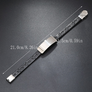 Atacado De Alta Qualidade Simples Vintage Personalizado Diy Bar Em Branco Gravado Logotipo Pulseiras De Couro De Aço Inoxidável Para Homens - Product Image 6