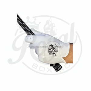 El mejor guante de golf de mano izquierda con logotipo personalizado, cuero genuino, cuero de oveja completo, color blanco con características de calidad superior - Product Image 1