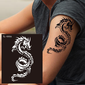 Pochoirs de tatouage et autocollants de petite taille <span class=keywords><strong>Hanna</strong></span>, motif Dragon, Fleur, Rose ajouré, pour peinture au jet de jus DIY - Product Image 4