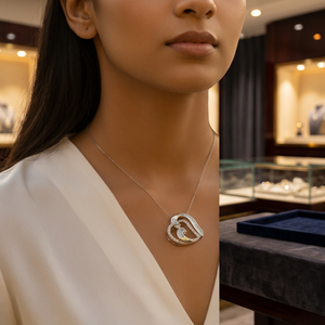 Collar con Colgante de Corazón de Piedra Natural Blanca para Mujer, Certificado por GIA, Joyería de Lujo para Uso Diario, Art Palace, Plata 925 - Product Image 3