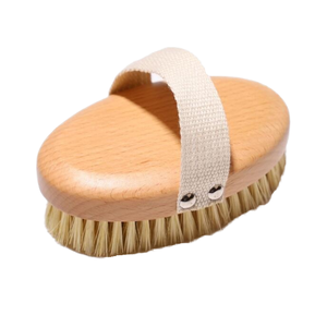Brosse corporelle ovale en bois à poils de cheval, exfoliante, pour le bain, soin de la peau humide et sèche, brosse de massage, vente en gros personnalisée - Product Image 1