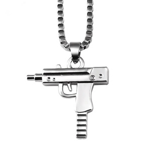 Collar de Hip Hop Europeo con Colgante de Pistola de Acero Inoxidable para Hombres y Mujeres, Cadena para Suéter de Pareja Hipster - Product Image 5