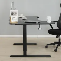 L şekli masası yuvarlak köşe ile oturmak standı masası düşük gürültü modern ofis mobilyaları elektrikli ayarlanabilir yüksek masa