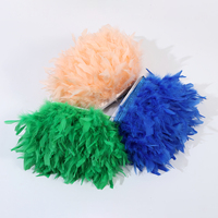 Frange de plumes de chandelle de dinde teintes sur mesure en gros pour la décoration de costumes de carnaval, jupes, robes et projets DIY