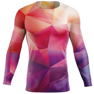 Rash Guard imprimé à sublimation personnalisée à manches longues Compression unisexe UPF50 + séchage rapide respirant 100% polyester écologique - Product Image 1