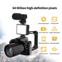 Kamera DSLR Instan D5 4K HD 64MP dengan Lampu Video LED Selfie Retro Tahan Air untuk YouTube & Fotografi