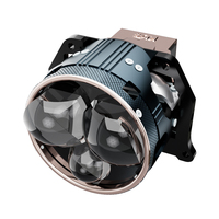 Projecteur de voiture à lumière bleue avec 3 lentilles laser et système de refroidissement à double ventilateur 12V