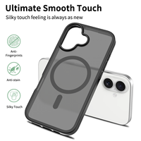Coque de téléphone de luxe semi-transparente en TPU et PC dépoli, antichoc et magnétique, pour iPhone 17, 16, 15