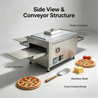 Four à tunnel compact à convoyeur pour petite entreprise de pizzeria en démarrage