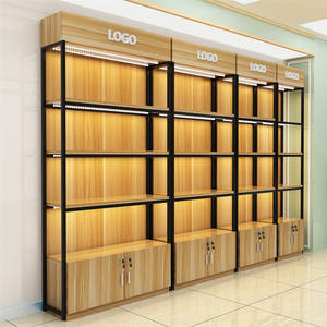 Étagères de magasin de supermarché double face personnalisées présentoir en bois avec différentes tailles de construction métallique pour un empilage efficace - Product Image 1