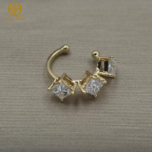 Pendientes de Diseño Único con Corte Princesa Cuadrado, Oro de 18K, Certificado IGI, Color D, Claridad VVS, Diamante Sintético, Personalizados para Regalo - Product Image 3