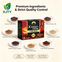 Café énergétique pour hommes à la maca et au ginseng, marque privée OEM, café instantané aux herbes naturelles pour hommes, procure énergie et endurance quotidiennes