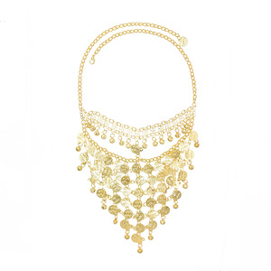 Hot Sale Adult Girl's Fashion Shiny Gold Plated Alloy Coin Face Chain Mask <strong>Veil</strong> With Tassel <strong>Headband</strong> Forehead Eye Accessories - Product Image 4