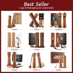 Moulin à Poivre et Épices en <span class=keywords><strong>Bois</strong></span> Premium dans Coffret Cadeau, Moulin à Sel en <span class=keywords><strong>Bois</strong></span> pour Poivre, et Ensemble Moulin à Poivre et Sel - Product Image 6