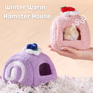 Caldo invernale a forma di torta di criceto casa morbido piccolo animale domestico letto per criceti nani siriani gerbilli - Product Image 5