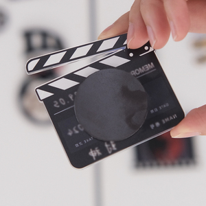 Aimant de réfrigérateur rotatif en acrylique durable, imprimé UV, design <span class=keywords><strong>claquette</strong></span> de cinéma personnalisée avec photo, pour fans de célébrités - Product Image 6