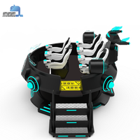 Simulador de Vuelo OVNI con Realidad Virtual Inmersiva, Montaña Rusa para 5 Jugadores, Plataforma de Movimiento de 360°, Juego de Disparos, Centro de Entretenimiento Arcade