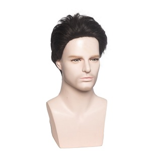 Nueva fábrica barata al por mayor de aspecto joven natural corto rizado flecos flequillo vieja peluca <span class=keywords><strong>para</strong></span> hombre - Product Image 6