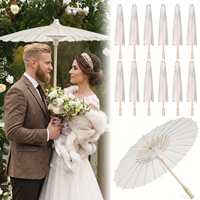 Parapluie promotionnel en papier huilé pour mariages et fêtes, avec manche en bois, blanc, design vintage européen-américain, accessoire de danse manuel